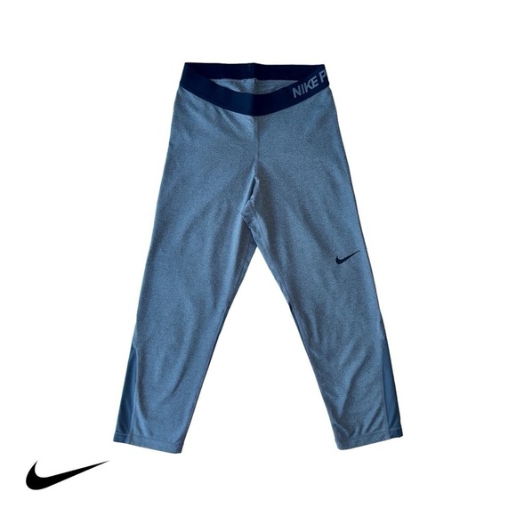 NIKE PRO DRI-FIT COMPRESSION MID-RISE 7/8 LEGGINGS WOMEN’S  SIZE S HEATHER GREY - Picture 1 of 16